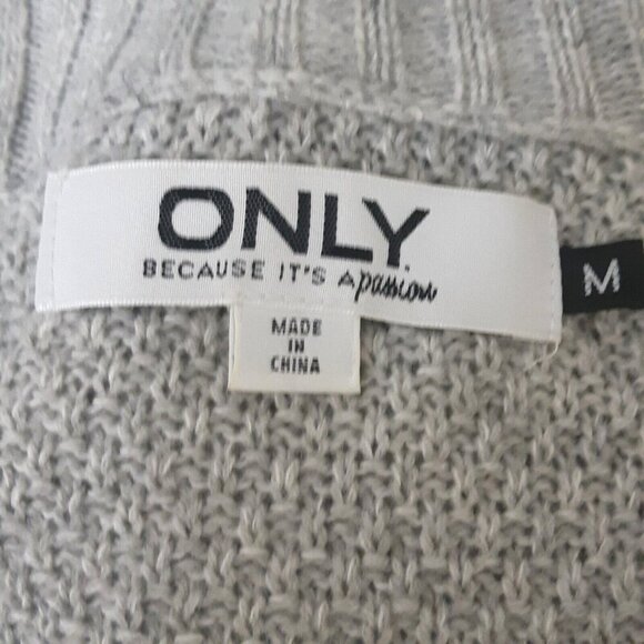 Womens Boxy Cardigan Poncho Med Beige Zip Up Knit Dolman Batwing Sleeve Boho - Picture 6 of 7